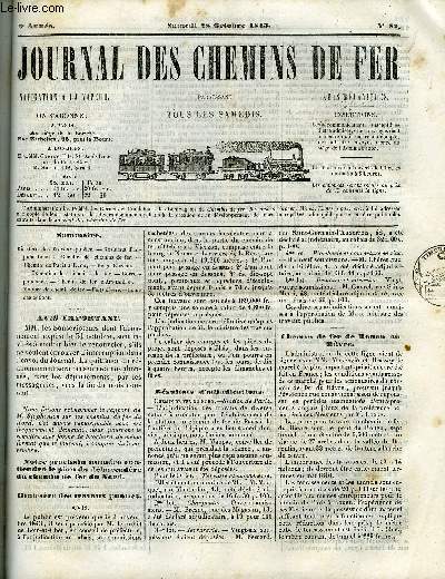 JOURNAL DES CHEMINS DE FER 2e ANNEE N 82 - Ministre des travaux publics, Rsultats d'adjudications, Recettes des chemins de fer, Chemin de Paris a Lyon, Belge-Rhnan, Excution des chemins de fer, Correspondance, Chemin de fer d'Amsterdam