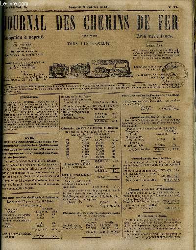 JOURNAL DES CHEMINS DE FER 3e ANNEE N 118 - Recettes, Cours des actions, Chronique de la semaine, Chemin de fer de Paris a Rouen, Chambre des pairs, Chambre des dputs, Chemins de fer de Strasbourg a Bale, de Paris a Strasbourg, Des nouveaux systmes