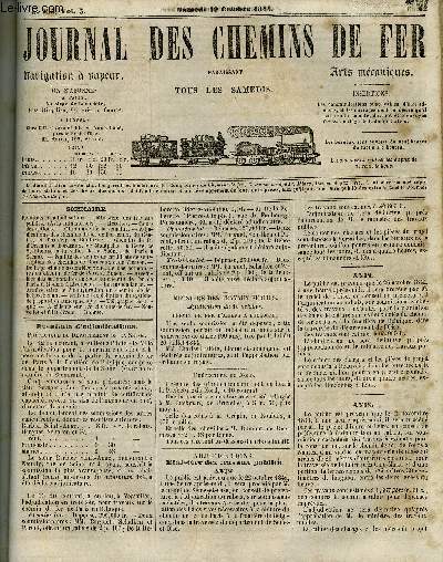 JOURNAL DES CHEMINS DE FER 3e ANNEE N 133 - Rsultats d'adjudications, Adjudications des chemins de fer de Bordeaux du Centre, et d'Amiens a Boulogne, Nullit des ventes de certificats de souscription des chemins de Bordeaux et de Vierzon