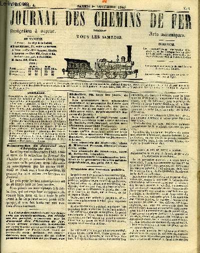 JOURNAL DES CHEMINS DE FER 4e ANNEE N 187 - Liste des Compagnies formes pour soumissionner les chemins de fer a concder en 1845, Recette pour former une compagnie de chemin de fer, Vices du systme d'adjucation des chemins de fer, Traverse de Lyon