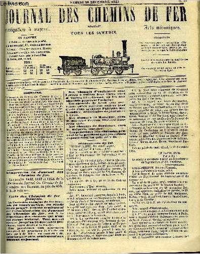 JOURNAL DES CHEMINS DE FER 4e ANNEE N 194 - Adjudication des chemins de fer de Paris a Lyon et de Creil a St Quentin, Revue des journaux, La compagnie Chastellux et la compagnie des Ingnieurs, La compagnie Cordier, Chemin de fer du Nord