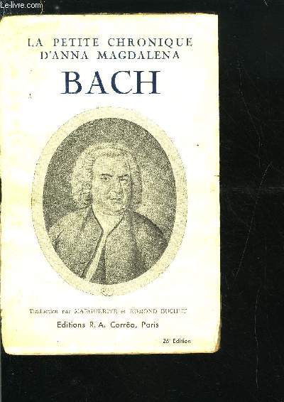 LA PETITE CHRONIQUE D'ANNA MAGDALENA BACH