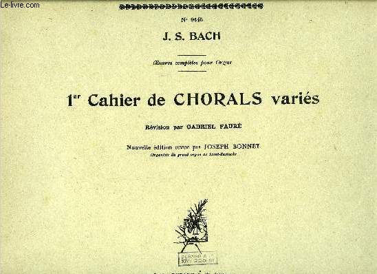 1er CAHIER DE CHORALS VARIES - REVISION PAR GABRIEL FAURE