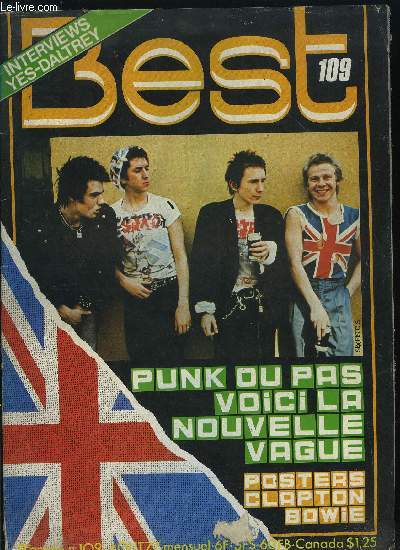 BEST N 109 - Genesis par Herv Picart, Elliott Murphy par Francis Dordor, Southend Rock par Brenda Jackson, Sex Pistols par Francis Dordor, Clash, Jam, Damned par Christian Lebrun, Saints-Heartbreakers par Bill Schmock et Francis Dordor, Roger Daltrey