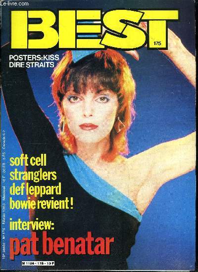 BEST N 175 - Rerefendum 82/83, Tronches de vie : Go-Go's, par Bill Schmock, Soft Cell par Patrick Eudeline, Pat Benatar par Sacha Reins, Def Leppard par Herv Picart, David Bowie par Jean Eric Perrin