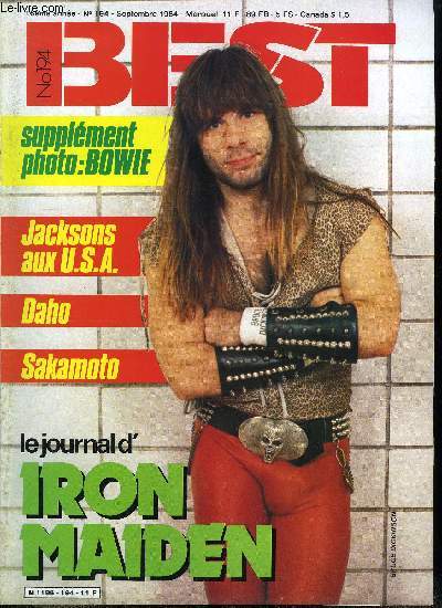 BEST N 194 - Iron Maiden par Herv Picart, La ligne claire dans la B.D., Jacksons par Sacha Reins, Festivals de Torhout-Werchter et Elixir, Ryuichi Sakamoto