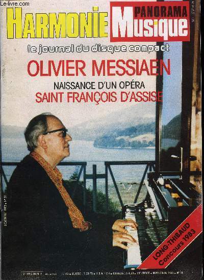 HARMONIE - PANORAMA MUSIQUE N 36 - Olivier Messiaen, Le Marguerite Long - Jacques Thibaud, Badura - Skoda, Piano : apprendre a jouer seul, Boosey and Hawkes, Electroactustic ESG 793, Cabasse Goelette, SAE A 14, JBL L 16, Sony PS-X 555