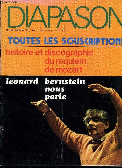 DIAPASON N 169 - De la Messe au pop, par Lonard Bernstein, Le Requiem de Mozart par Carl de Nys, Darius Milhaud et le disque par Jean Roy, Discophiles service par J.M. Grnier, Les mmoires d'un mmoire par Paul Charbon