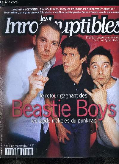 LES INROCKUPTIBLES N 158 - Rencontre avec Mike Diamond, tte chercheuse des Beastie Boys pour Hello Nasty, A l'occasion de sa nouvelle exposition, Christian Boltanski dialogue avec Jacques Roubaud, Les tombes d'Eric Stover et Gilles Peress