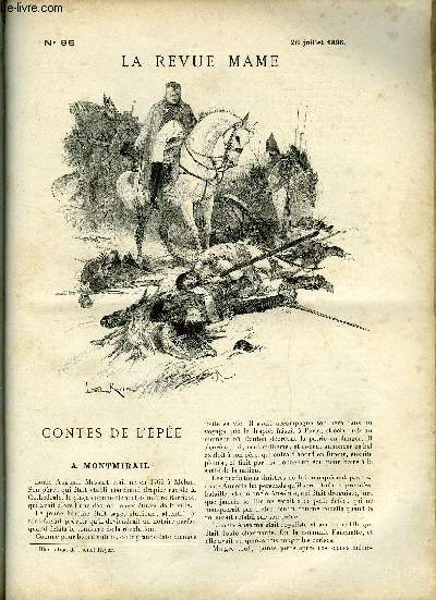 LA REVUE MAME N 95 - Contes de l'pe - A Montmirail par Henry de Brisay, Les fontinettes - croquis rustique par Antony Valabrgue, Mgr le Roy par Edouard Trogan, A travers le monde - Le parc national de Yellowstone par Louis Barron, Le conservatoire