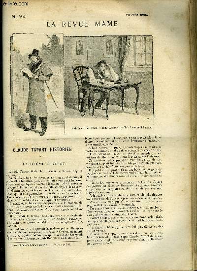 LA REVUE MAME N 99 - Claude Tapart Historien - Deuxime odysse par Jean Drault, Monseigneur Fabre par Edouard Trogan, Pise par Ren Boylesve, Quelques potes par Henri Guerlin, Les chasseurs d'paves - premire partie : les cantonniers de la mer II.