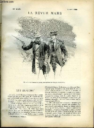 LA REVUE MAME N 235 - Les espions par Georges Beaume, La chanson du clocher par Jrome Doucet, Paque en plein ocan - scnes de la vie des marins russes d'aprs K. Stanioukovitch par Michel Delines, La semaine sainte et Paques a Majorques par G. Vuillier