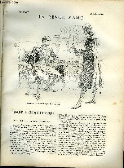 LA REVUE MAME N 247 - Napolon 1er critique dramatique par Lo Claretie, Les solanes par Anne-Marie du Bois, Histoire lointaine par Ren Bazin, Versailles et les trianons par Gustave Larroumet, Les animaux en villgiature, Le chateau de la vieillesse