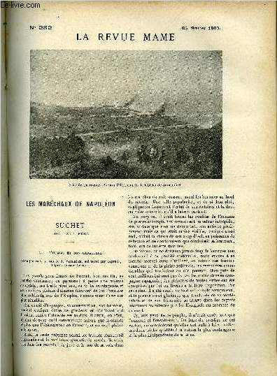 LA REVUE MAME N 282 - Les marchaux de Napolon - Suchet duc d'Albufra par Grard de Beauregard, Les paysans par Andr Theuriet, L'pave par Ren Bazin, Le carnaval de Nice par Lo Claretie,La modernit de Bossuet (suite et fin) par Ferdinand Brunetire