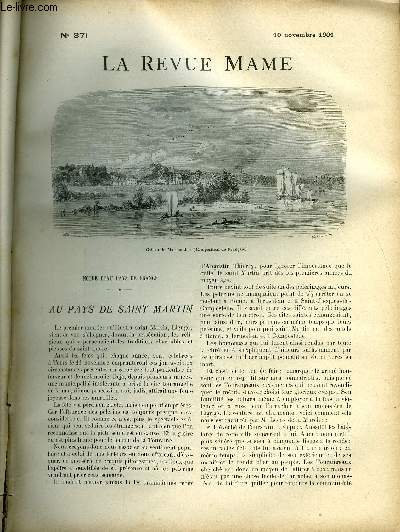 LA REVUE MAME N 371 - Au pays de Saint Martin par Henri Guerlin, Le champ de bataille anglo-russe (suite) par G. Saint-Yves, Un fabricant de boules de verre par Henri d'Almeras, Le sige de Koszeg par E.Horn, Tournebroche automatique par A. Symptote