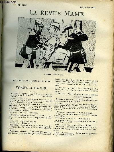 LA REVUE MAME N 382 - L'vasion de giraffier par Jean Drault, Comment Mme Ristori apprit la diction franaise par Ernest Legouv, Jeannot par Georges Beaume, Les chasseurs a cheval par Jules Maz, Fille de Preux (suite) par Jean Gutary