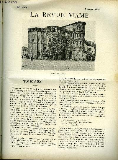 LA REVUE MAME N 696 - Trves par Etienne Roze, Saint Npomucne et le savetier par Gaston de Bar, Un sauvetage par Thodore Botrel, Le baccalaurat chinois par Lon Charpentier, Les anciens par Georges Toudouze, Discours de rception de M. le Marquis