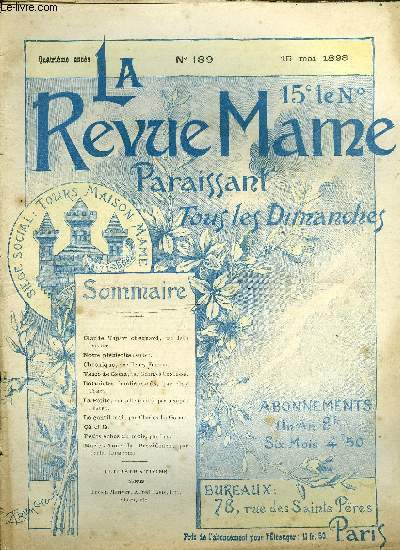 LA REVUE MAME N 189 - Claude Tapart chquard par Jean Drault, Vasco de Gama par Georges Contesse, Botanistes banlieusards par Guy Tomel, La petite (suite) par Georges Pradel, Le gentil mai par Charles le Goffic, Marie-Anne la providence par D. Laumonier