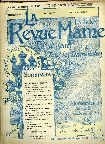 LA REVUE MAME N 253 - Les marchaux de Napolon par Grard de Beauregard, La paix, Un monument a saint Bernard de Menthon par Henri Guerlin, Premire vision de la mer par Pierre Loti, La douceur de croire par Jacques Normand, Navigation de plaisance