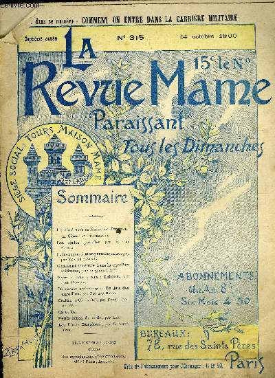 LA REVUE MAME N 315 - Les marchaux de Napolon : Jourdan par Grard de Beauregard, Les cartes postales par Antoine Albalat, Pages rurales : mon premier mariage par Max de l'Aunay, Comment on entre dans la carrire militaire par le gnral X, Labour