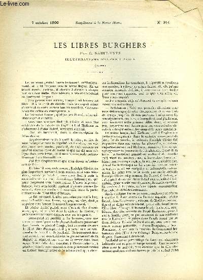SUPPLEMENT A LA REVUE MAME N° 314 - Les libres burghers (suite) par G. Saint-Yves, illustrations d'Alfred Paris