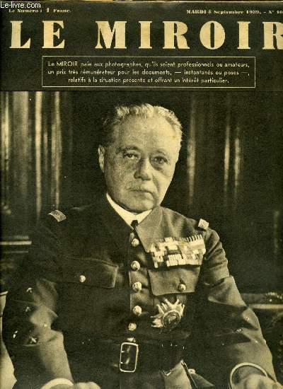 LE MIROIR N 1085 - Le gnral en chef Maurice Gamelin, Les dlgations trangres ont pris leur drapeau national pour se rendre auprs de la flamme du Poilu, a l'arc de triomphe, Jean Taris et le crawl-hlice, Dclaration de M. Edouard Daladier