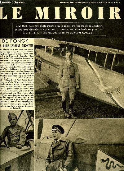 LE MIROIR DES SPORTS N 8 - De Fonck au jeune sergent anonyme, La marseillaise des enfants d'Alsace, Au poste de commande d'un avion de chasse, Bataille arienne au-dessus du front occidental, La tache difficile et obscure de nos aviateurs