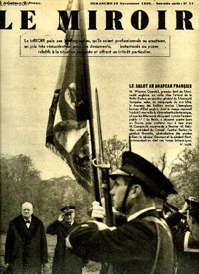 LE MIROIR DES SPORTS N° 11 - Le salut au drapeau français, Dans la zone de combat, Je suis le maitre des airs, Fidèles camarades du soldat français, Soldats de France a l'honneur,