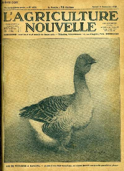 L'AGRICULTURE NOUVELLE N 1522 - L'union du Sud Est des Syndicats agricoles par E. Voron, Manifestations agricoles dans l'Yonne par P. Larue, Le bisulfitage a la cuve favorise la conservation des vins par L. Rougier, Vins a gout d'huile par L. Mathieu