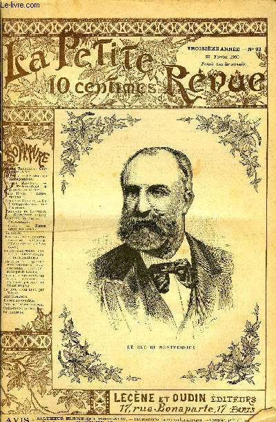 LA PETITE REVUE N 92 - Gertrude (suite) par Andr Theuriet, Le duc de Montpensier par P. Prez, La mtorologie a grande hauteur par Claude Manceau, Deux opras par Jean Hicks, Le flottage du bois sur l'Yonne par Adolphe Guillon, Gringoire par Thodore