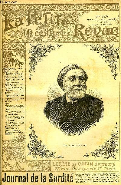 LA PETITE REVUE N 167 - Henri de Bornier par Ch. Normand, 500.000 dollars de rcompense (suite) par Fernand Hue, Exploration du lieutenant Quiquerez sur la Cote d'Ivoire par Dieudonn, L'homme volant, Le rgiment des chemins de fer, Une nouvelle lanterne