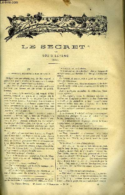 LA PETITE REVUE N 58 - Le secret (suite) par Louis Ltang, Franois Coppe par De Lescure, Les iles Samoa par Paul Largillire, A travers l'exposition par Fernand Hue, Richard le Fauconnier (suite) par Elie Berthet, Pour relier soi-mme, Henriette