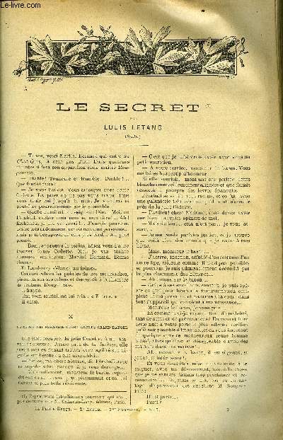 LA PETITE REVUE N 65 - Le secret (suite) par Louis Ltang, Le mormolyce par Maurice Maindron, Puvis de chavannes par Paul Largillire, A propos de la reprise de la Cagnotte, A travers l'exposition par Fernand Hue, Richard le Fauconnier (suite)