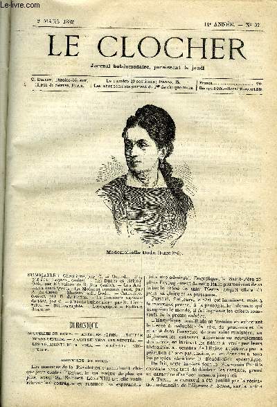 LE CLOCHER N 37 - Quand... can (suite) par Jean Loyseau, Les dunes et Brisk-Gale (suite) par Malraison de Rulins, Les animaux intelligents : le moineau reconnaissant par A. du Casse, Mademoiselle Dodu, Catherine (suite) par D. de Boden, Le concours