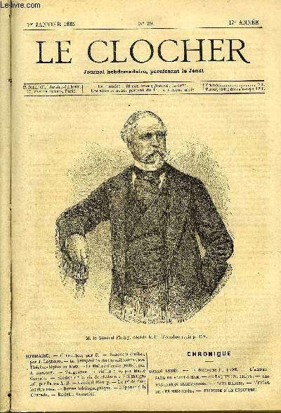 LE CLOCHER N 29 - Jenovefa (suite) par J. Loyseau, La symphonie du travail (suite) par Thrse Alphonse Karr, Le maitre d'cole (suite) par J. Barancy, Vengeance de vieille fille par Marie Gervais, Scnes de la vie de chateau : roi malgr lui par Baron