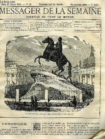 LE MESSAGER DE LA SEMAINE N 1014 - En Russie, notes de voyage par A. Dupuis, Fantomes bretons par Dulaurens de la Barre, Garibaldi et l'expdition de l'Est par Michel Cornudet, Saint Bernard et le XIIe sicle (suite) par Matthieu Witche