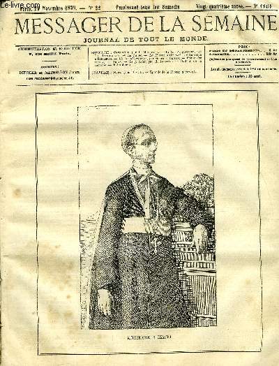 LE MESSAGER DE LA SEMAINE N 1264 - Victor Jacquemont par Ch. Barthlmy, La harpe, La muette d'Orvault par Gabrielle d'Ethampes, L'cole d'Orgeville par Georges Grison, Revue des livres par Arias, Le fraisier par H. Rigault