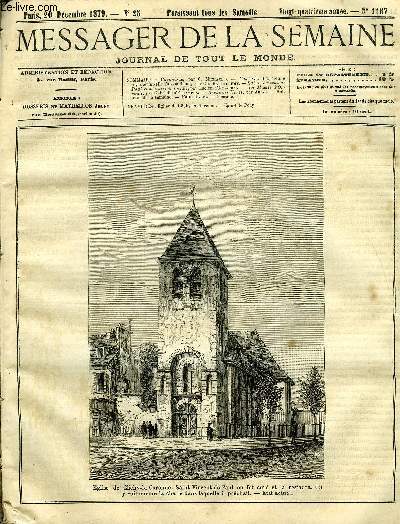 LE MESSAGER DE LA SEMAINE N 1267 - L'ancienne royaut fut-elle l'absolutisme par Ch. Bartelemy, Saint Vincent de Paul et sa mission sociale par Lucien d'Ansafray, La muette d'Orvault par Gabrielle d'Ethampes