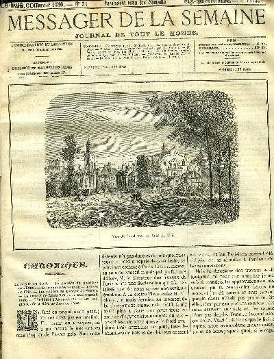 LE MESSAGER DE LA SEMAINE N 1273 - La guerre, souvenirs de 1870, Petites erreurs, l'outremer artificiel par P. Maigne, Un hros, Andr Dsilles par Maurice Gardot, Un drame chrtien au moyen age par Ernest Faligen, Doullens par Lucien d'Ansafray