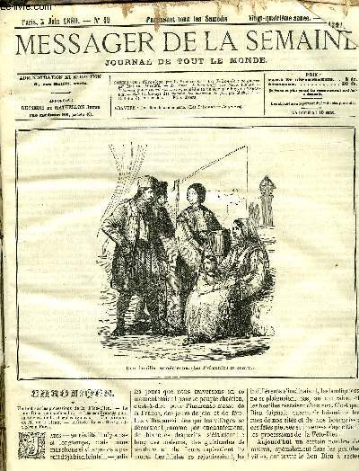 LE MESSAGER DE LA SEMAINE N 1291 - Les prisonniers de guerre par Mathieu Witche, Le comte Schouvaloff par Marie Pierre, L'homme qui a trouv un trsor, comdie en un acte par Eug. de Margerie, Sur l'clairage des wagons des chemins de fer par Michel D