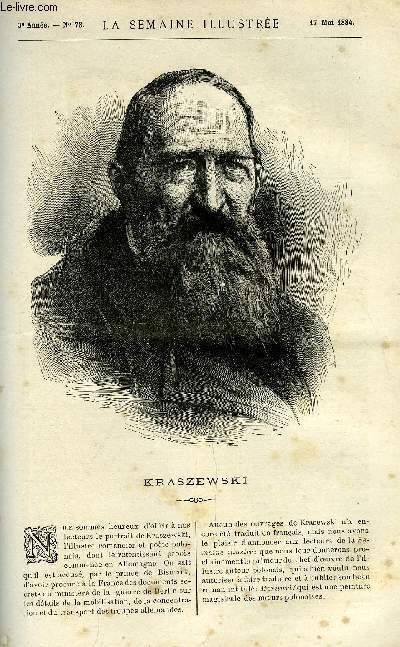 LA SEMAINE ILLUSTREE ET LE MESSAGER DE LA SEMAINE N 78 - Kraszewski, Le premier langage (suite et fin), La Chine mridionale (suite), Le prince et le pauvre (suite) par Mark Twain