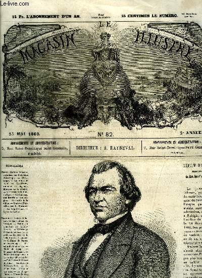 LE MAGASIN ILLUSTRE N 82 - Andrew Johnson prsident des Etats Unis d'Amrique, Le salon de 1868 par B. Chauvelot, Traditions, coutumes et lgendes illustres de la France par Flix Eymans, Le testament de l'oncle Hans, Le chapeau, son histoire