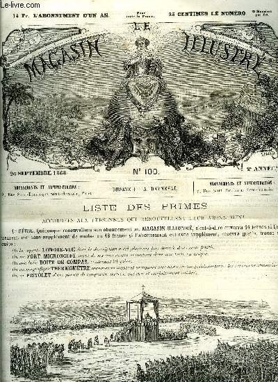 LE MAGASIN ILLUSTRE N 100 - La grande chartreuse par Maury, Les petits musiciens ambulants, Une anne de la vie d'une femme par Mlle Znaide Fleuriot, Exposition maritime du Havre - les canots de sauvetage et la socit centrale des sauveteurs