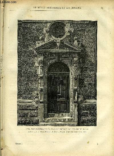 LE MUSEE ARTISTIQUE ET LITTERAIRE N 5 - Une des portes de la faade belge au champ de mars, La statue de Berryer par Surmay, Le mtropolitan museum de New York, Histoire du chien de brisquet par Charles Nodier, Entre du port de fcamp, Richard Wagner