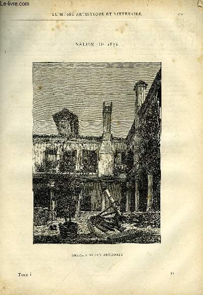 LE MUSEE ARTISTIQUE ET LITTERAIRE N 11 - Abazzia di san Gregorio, Le nid par Josphin Soulary, Prud'hon par Gabriel Lure, Saint Vincent de Paul ramne les galriens a la foi, Une conversation avec Eugne Delacroix,L'abb daniel (suite) par Andr Theuriet