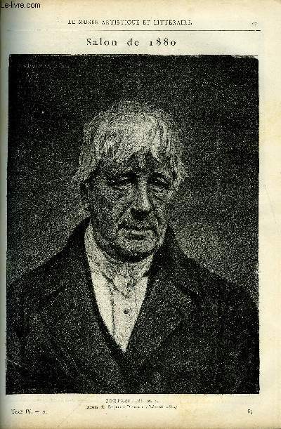 LE MUSEE ARTISTIQUE ET LITTERAIRE N 85 - Portrait de M.S., Prix de Rome, sculpture, Salon de 1880 (suite), Salom, Concours du conservatoire - Trsa Tua par A. Genevay, Exposition de Bruxelles par Beslay, Jules Dupr par Ren Mnard