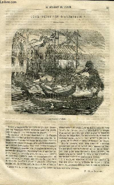 LE MAGASIN DU FOYER N 40 - Jeux vnitiens d'autrefois par A. Tholmey, Une vengeance amricaine (suite) par Ernest Schnaiter, La fille du banquier (suite) par Louis Bailleul, Le chateau de Ham par Ernest Schnaiter, La piraterie chez les anciens