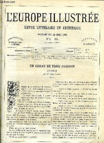 L'EUROPE ILLUSTREE N 3 - Un oiseau de proie parisien (suite) par Mme Nelly Lieutier, Les quatre tourelles du chastel de Vuflans (suite et fin), Le chateau de la Rivire par Eugne d'Auriac, Sur le Righi par G. Landauer, A l'esprance, Mlanges, anecdotes