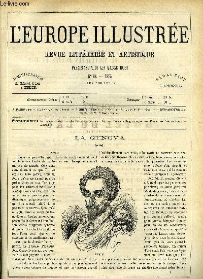 L'EUROPE ILLUSTREE N 13 - La Genova (suite) par Emile Daclin, La fornarina (suite et fin) par Hippolyte Langlois, La saisie par Raoul de Navery, L'inondation par G.L.