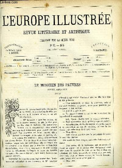 L'EUROPE ILLUSTREE N 17 - Le musicien des pauvres (suite) par Eugne Moret, L'eau de jouvence par G. de la Landelle, Le fusil Maudit par Philibert Audebrand, Tableau de la vie par M. Regnault de Beaucaron